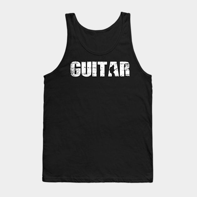 Distressed Look Guitar Gift For Guitarists Tank Top by OceanRadar